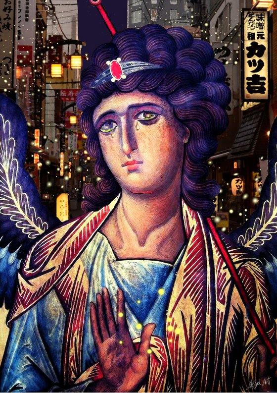 Guardian Angel with Fireflies