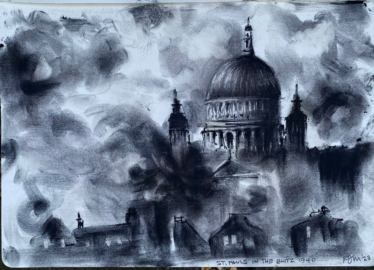 St Pauls Cathedral, during the Blitz.... by Paul Mitchell