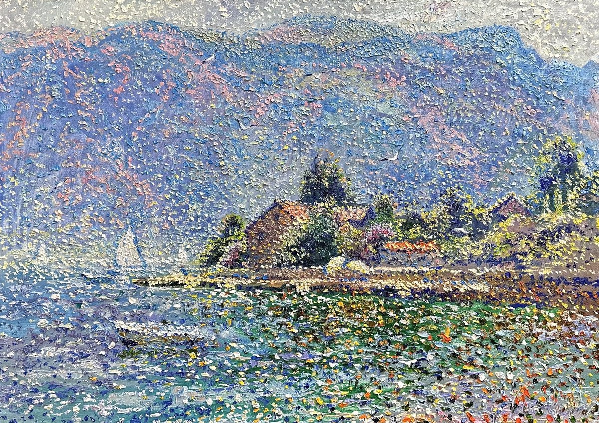 Impressionistic Landscape Oil Painting By Andrii Chebotaru, 33 X 24, The Scent Of Freedom, Original Artwork