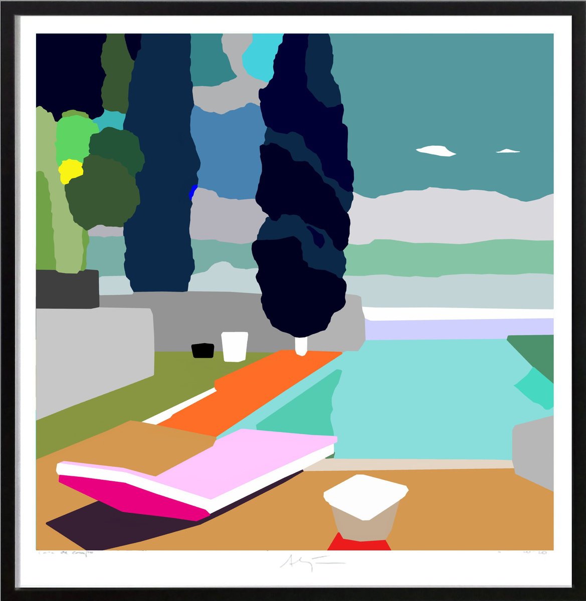 Urban And Pop Landscape Giclee Print By Alejos, 17 X 17, Wish You Were Here, Original Artwork