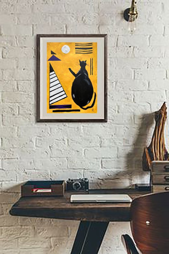 Kandinsky Cat Original Painting
