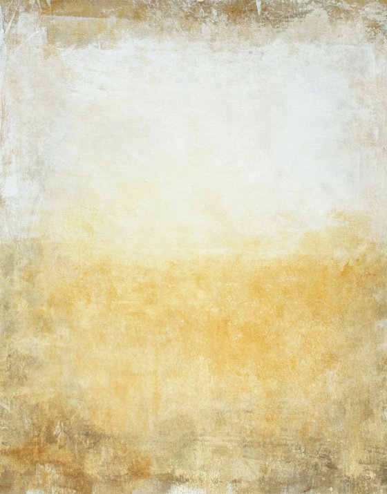 Golden Field Minimal white abstract