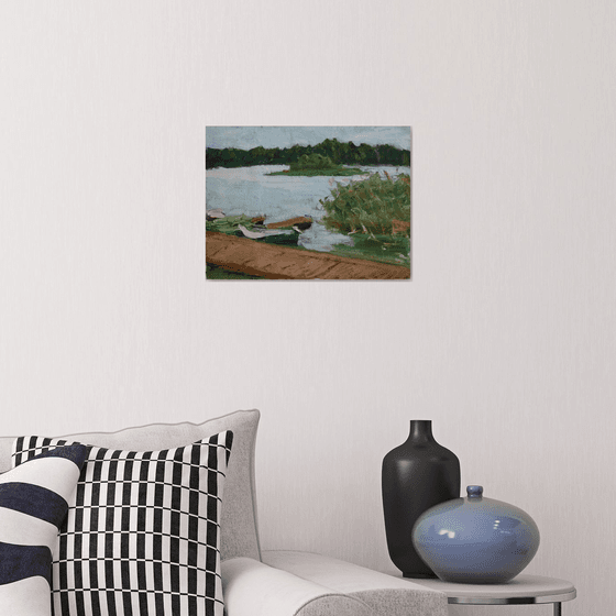 Beautiful Lake. Lilaste /  ORIGINAL PAINTING