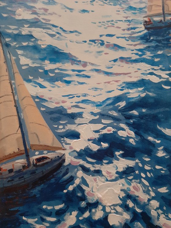 Seascape with Sailboats 34