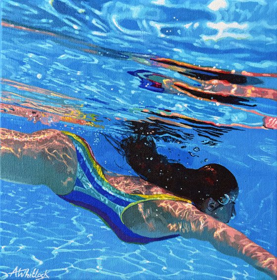 Underneath XLIV - Miniature swimming painting