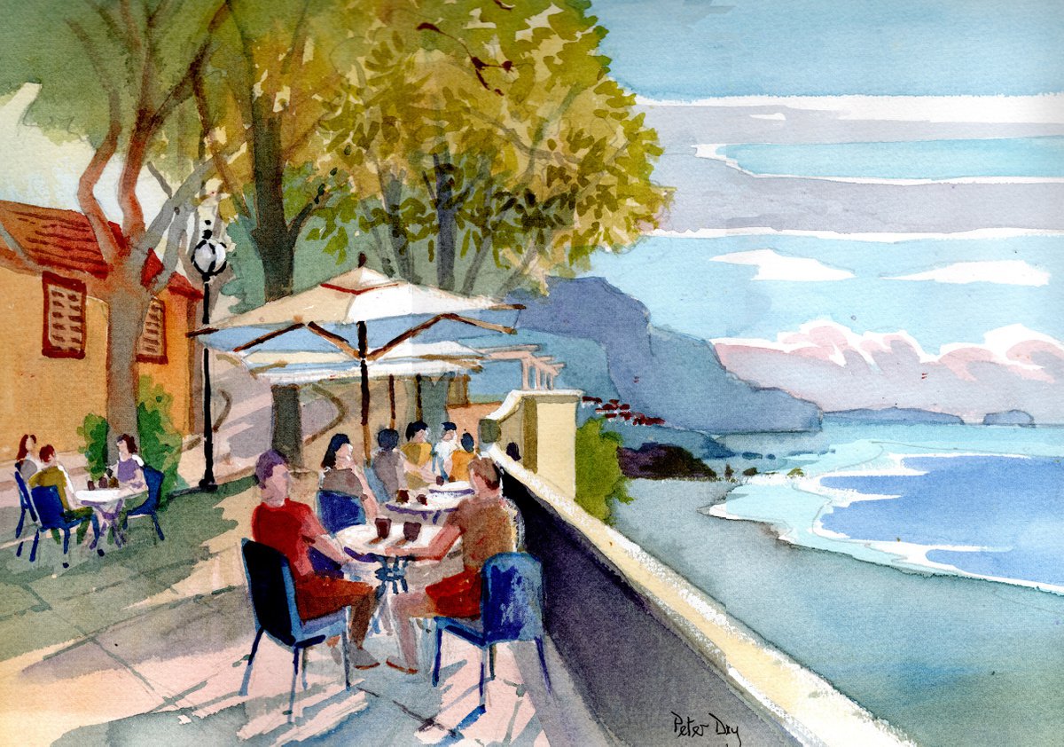 Cafe Scene, Funchal Old Town, Madeira. by Peter Day