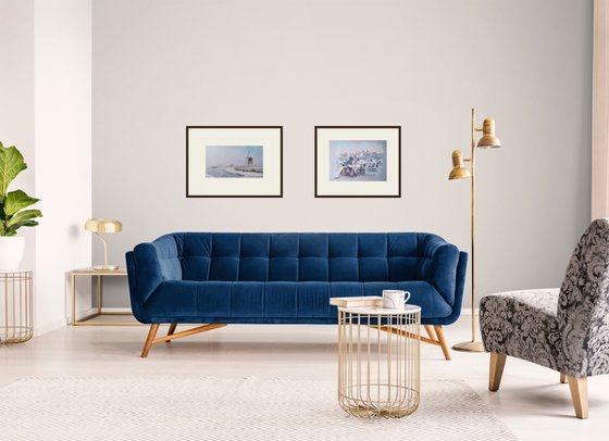 Dutch mills - winter landscape