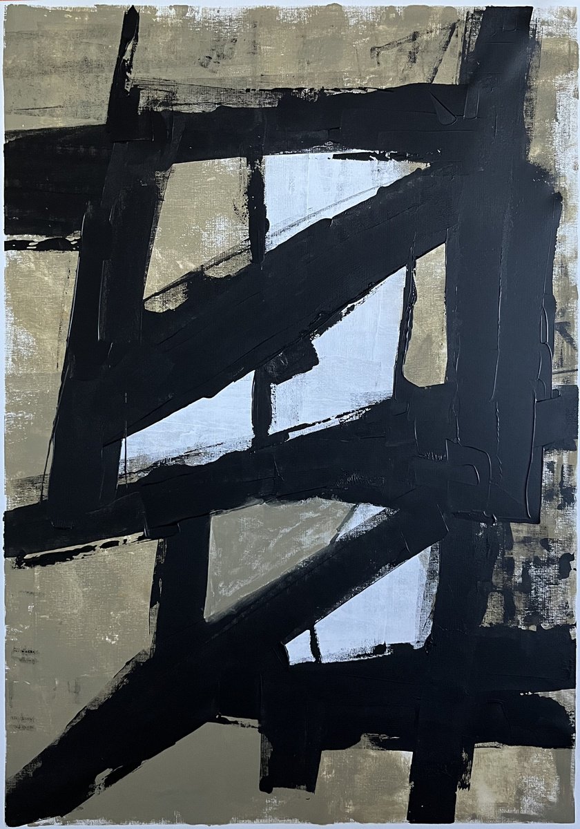 Geometric Abstract Acrylic Painting By Nick Molloy, 31 X 47", Abstract #103, Original Artwork