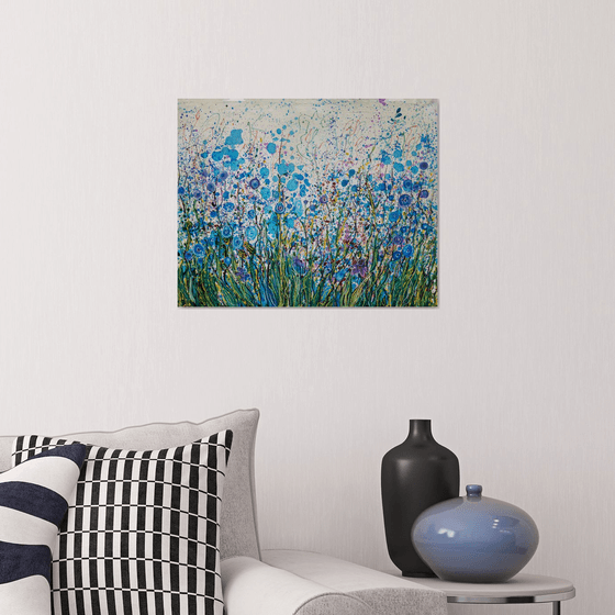 Mid Summer Meadow Flowers - Original Painting   by Olena Art