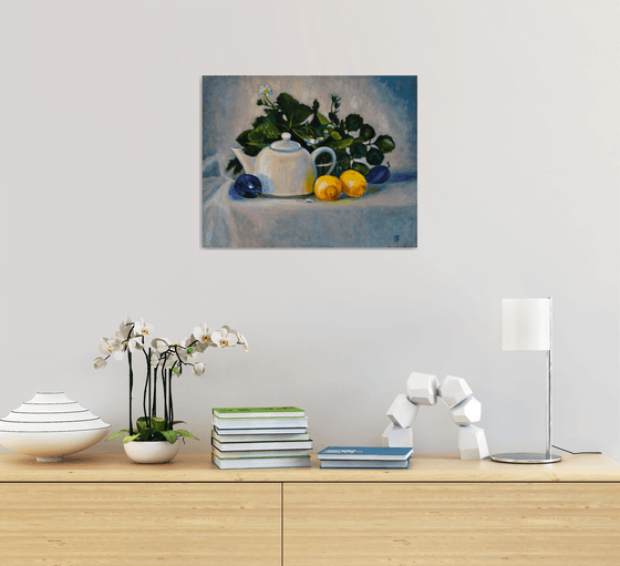 Still Life With Strawberry Flowers