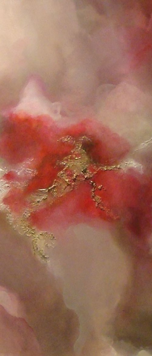 Desire Abstract paintings Large paintings 36x36in. Pink paintings Red paintings by Tamara Bettencourt