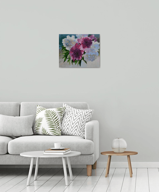 PEONIES ILLUMINATED BY THE SUN