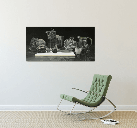 Milano Still Life Black and White Acrylic Painting