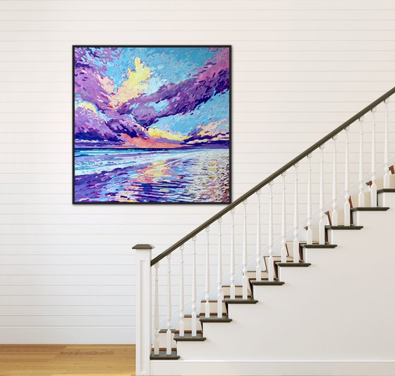 abstact seascape painting 75-75cm