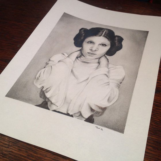 Princess Leia - Carrie Fisher - Star Wars Graphite Pencil Drawing