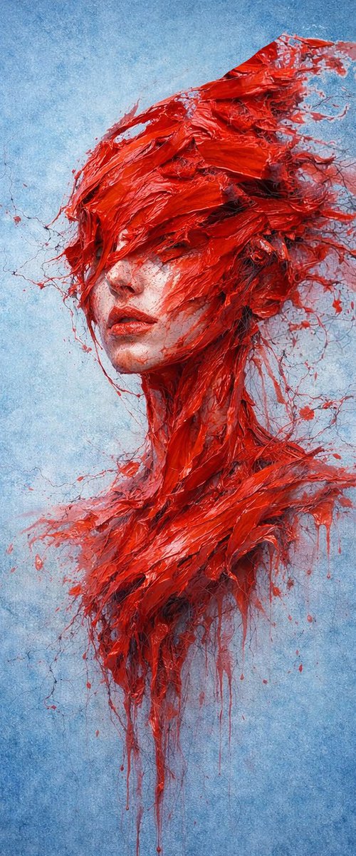 “The Red Within – Series I (4 works)” by Bojan Jevtić