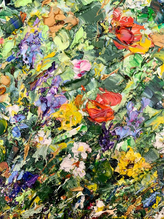 Summer flowers field