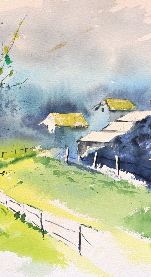 Green grass -watercolor by Pol Henry Ledent