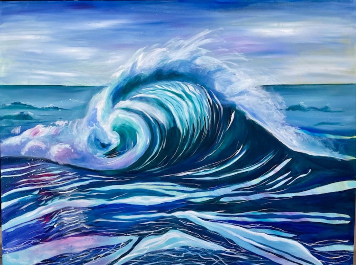 Impressionistic Landscape Acrylic Painting By Eliry Arts, 48 X 36, Moving, Original Artwork