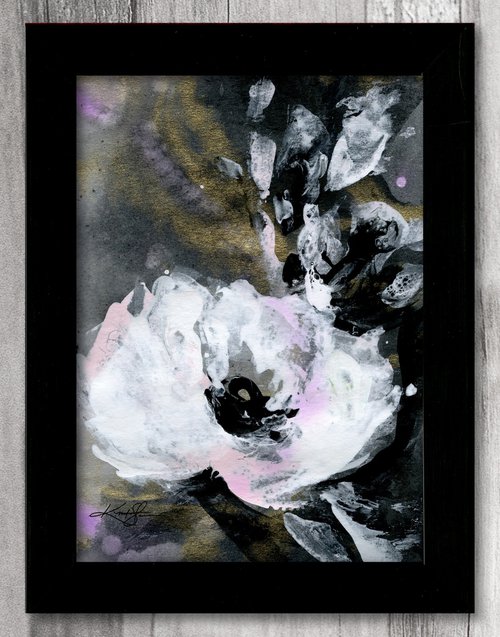 Midnight Blooms 14 - Framed Floral Painting by Kathy Morton Stanion by Kathy Morton Stanion