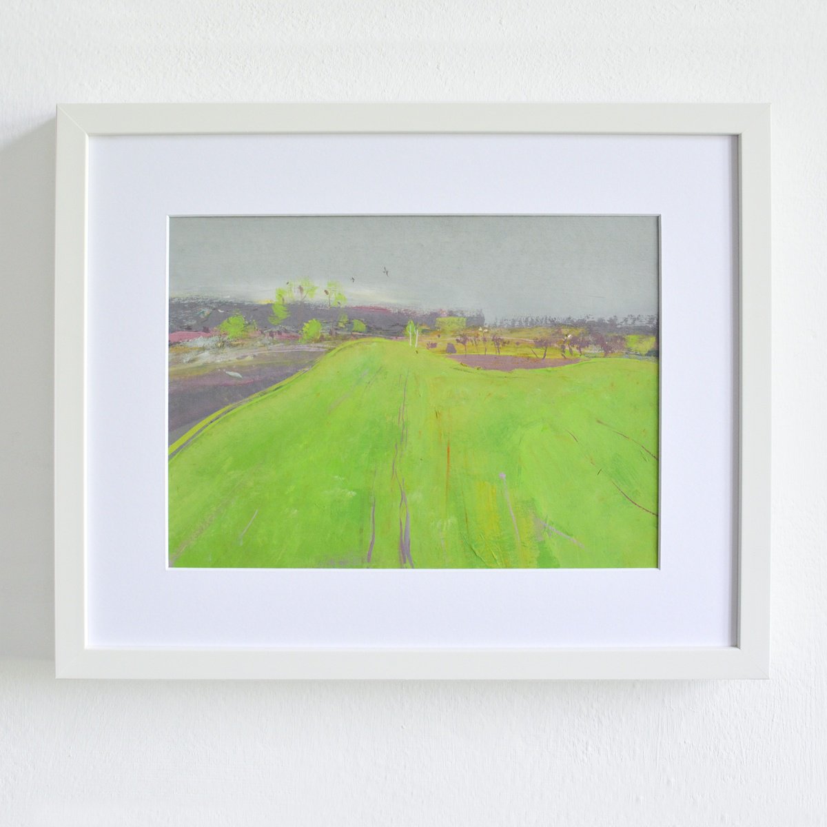 Impressionistic Landscape Painting By Igor Nekraha, 14 X 17, Green Field, Original Artwork