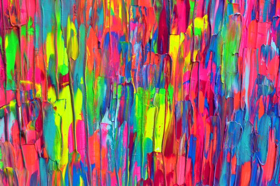 47.3x31.5'' Large Ready to Hang Colourful Modern Abstract Painting - XXL Happy Gypsy Dance 13