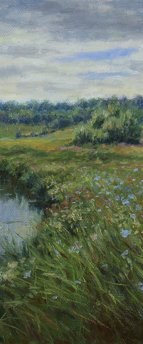 Floral Fields - summer landscape painting by Nikolay Dmitriev