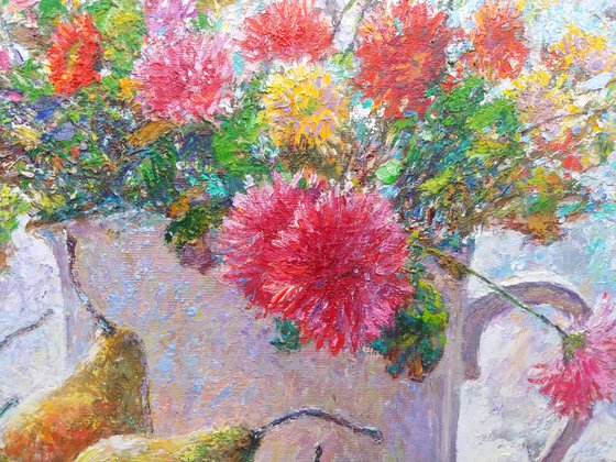 Still life with honey pears