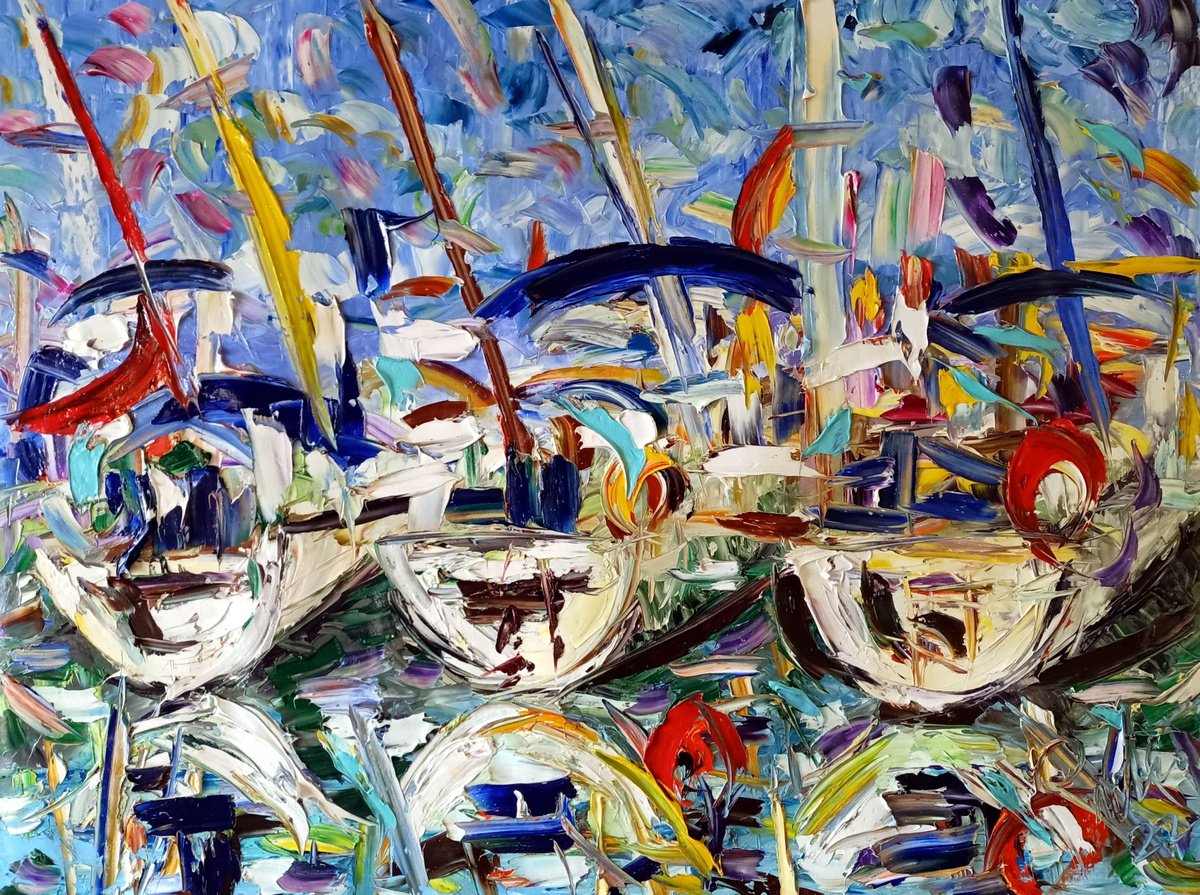 Tre Barche Riflesse by Antonino Puliafico