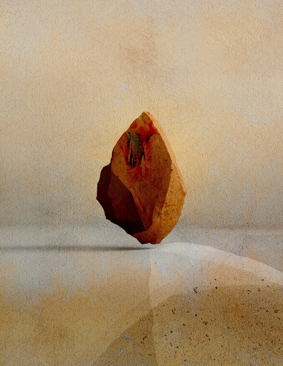 Surrealistic Giclee Print , Rock By Mark Skirving, 20 X 26, Artwork For Sale On Artfinder