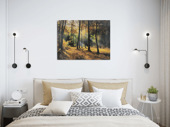 Sunlit Autumn Forest