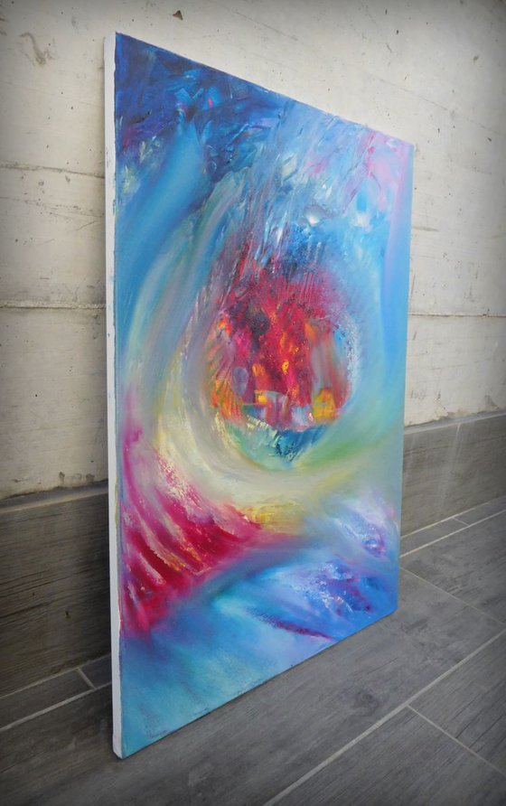 Soft fancy - 50x70 cm,  Original abstract painting, oil on canvas
