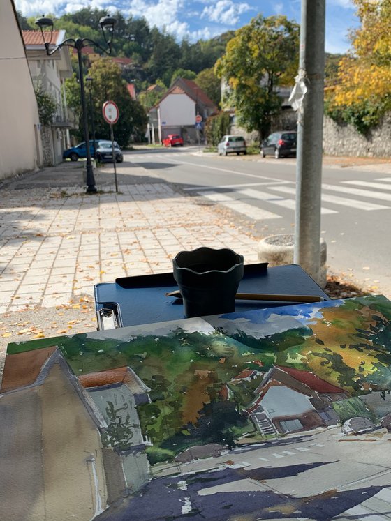 Town in autumn