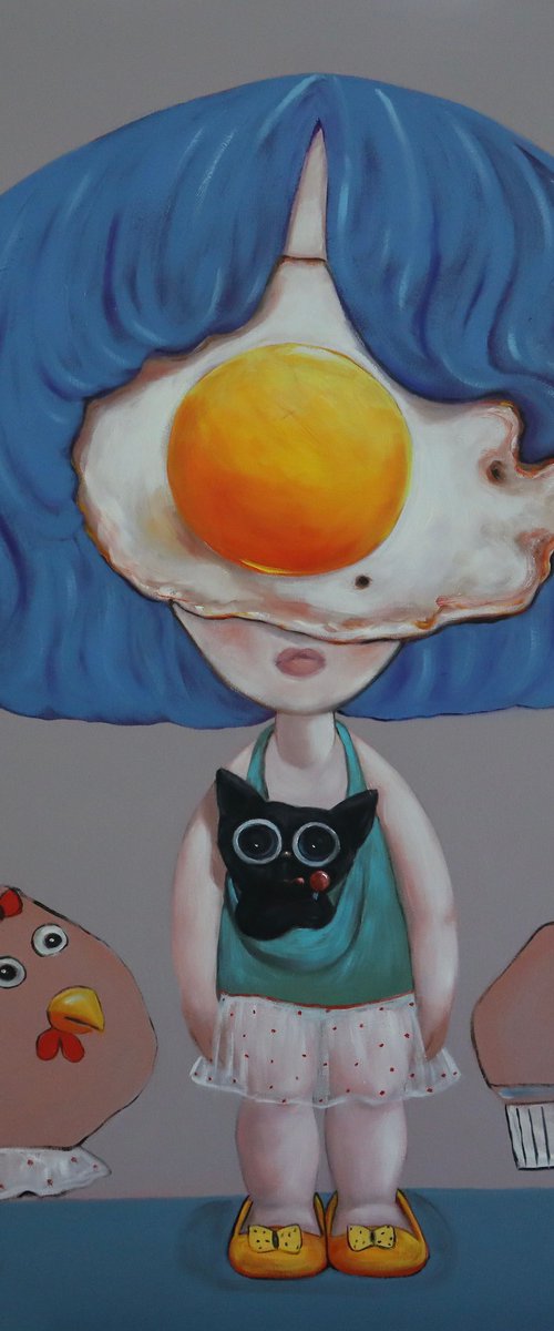 Egg girl and friends by Ta Byrne