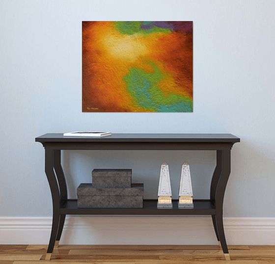 The Convergence - large abstract aerial painting; home, office decor; gift idea