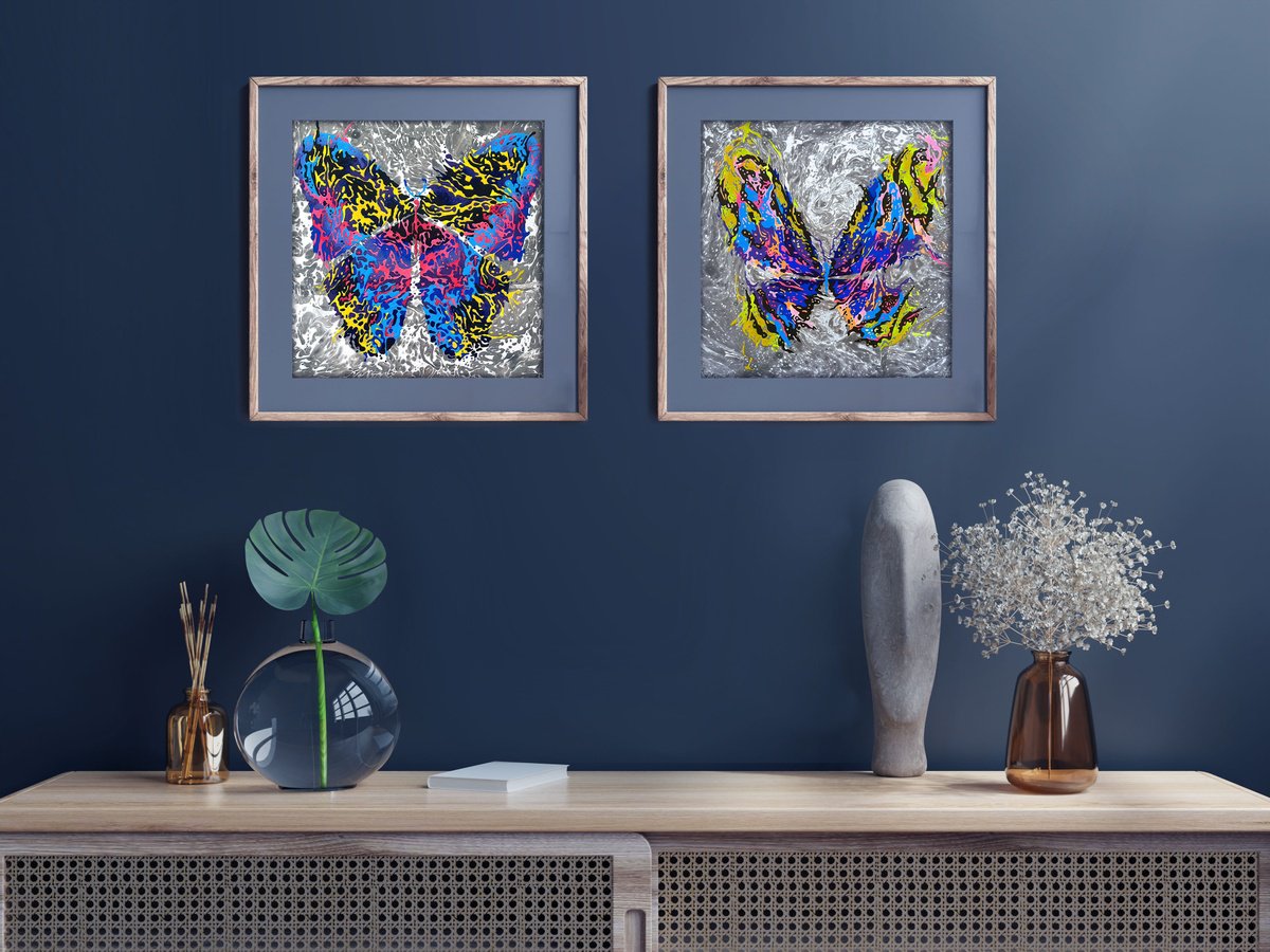 Set Of 2 «Mysterious Mood» By Mariia Raskin, 20 X 10, Artwork For Sale On Artfinder