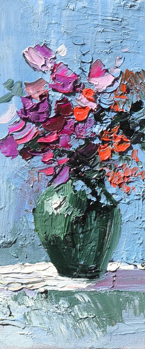 Petals in Green Vase by Vahe Bagumyan