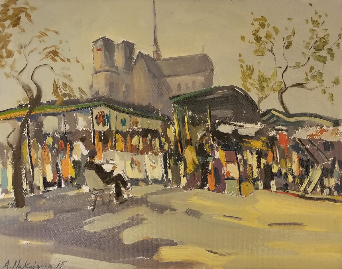 Paris Monmartre Painting Sellers - One of Kind by Hrachya Hakobyan
