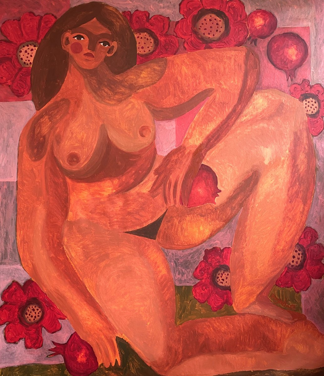 Impressionistic Portrait Acrylic Painting By Dasha Pogodina, 51 X 59, I Structure My Thoughts, Original Artwork