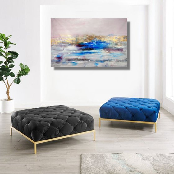 abstract landscape painting/ large painting/abstract Wall Art/original painting/painting on canvas 120x80-title-c797