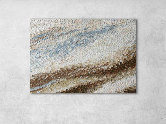 "Bona" Abstract blue brown high textured art