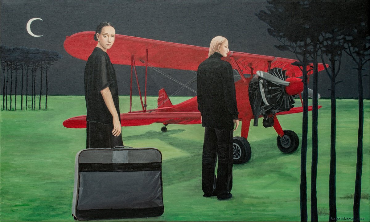 Photorealistic Portrait Acrylic Painting By Nataliya Bagatskaya, 39 X 24", Departure Without Map, Original Artwork