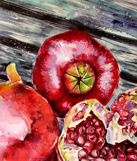 Pomegranate still life