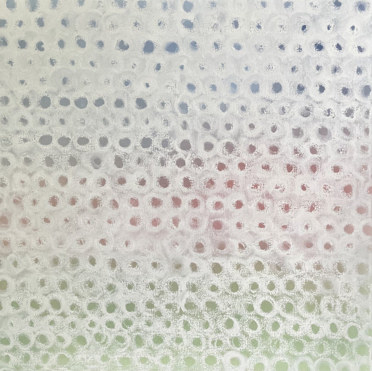 Abstract Oil Painting By Flora Butler, 24 X 24, Echoes Of A Dissolving Planet, Original Artwork