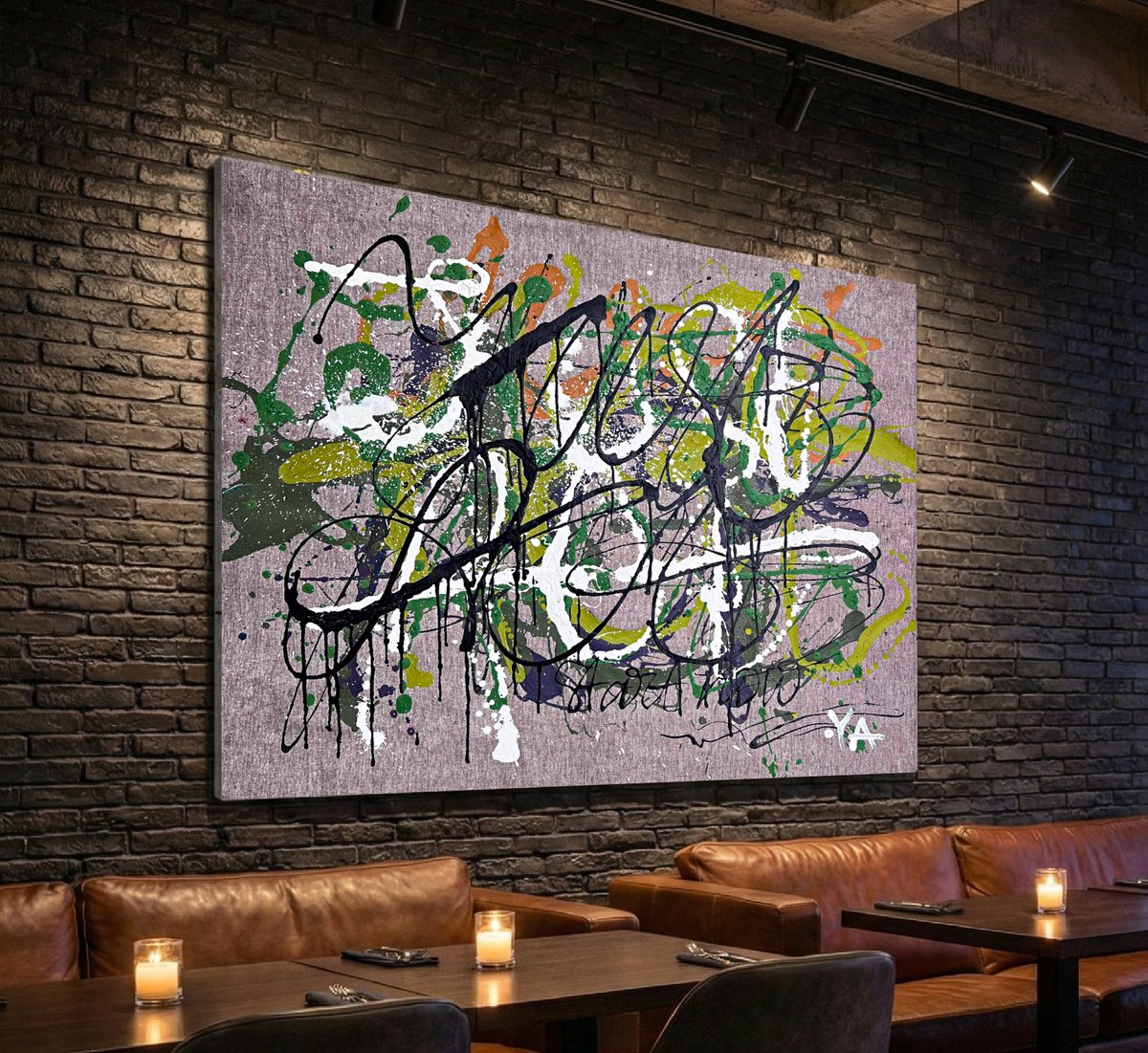 Acrylic Painting , Just Act - Green By Bogdana Antoniuk, 41 X 35, Artwork For Sale On Artfinder