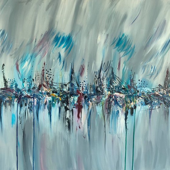Paysage bleu artificiel