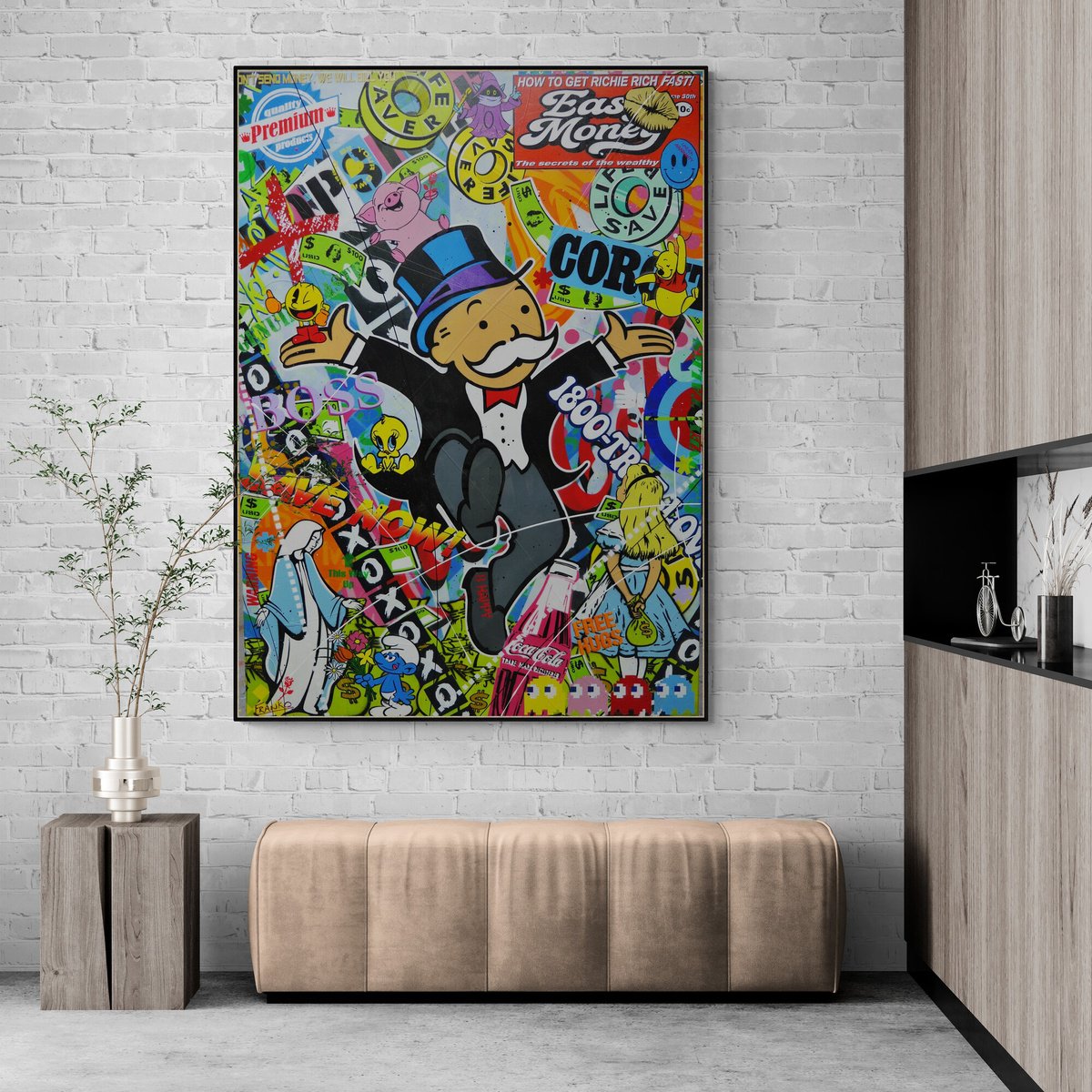 Urban And Pop Portrait Painting By Franko, 39 X 55, The Secrets, Original Artwork