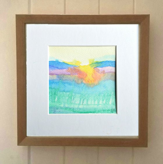 First Sunlight - Mounted Watercolour, small gift idea