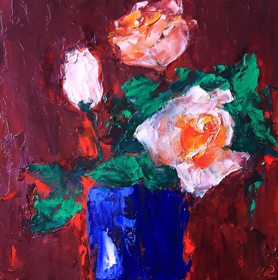 Just Roses Oil Floral Painting