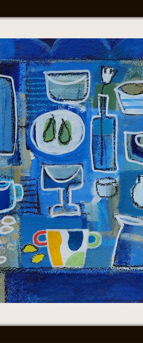 Blue Still Life with a Favourite Vase by Jan Rippingham